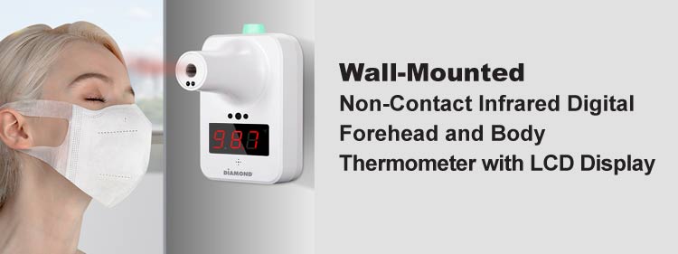 Industrial Automatic Hands Free Body Thermometer Body Temperature Scanner WOFEI 5PCS Wall-Mounted Body Temperature Measuring Instrument for Company Factory Intelligent High Temperature Alarm 