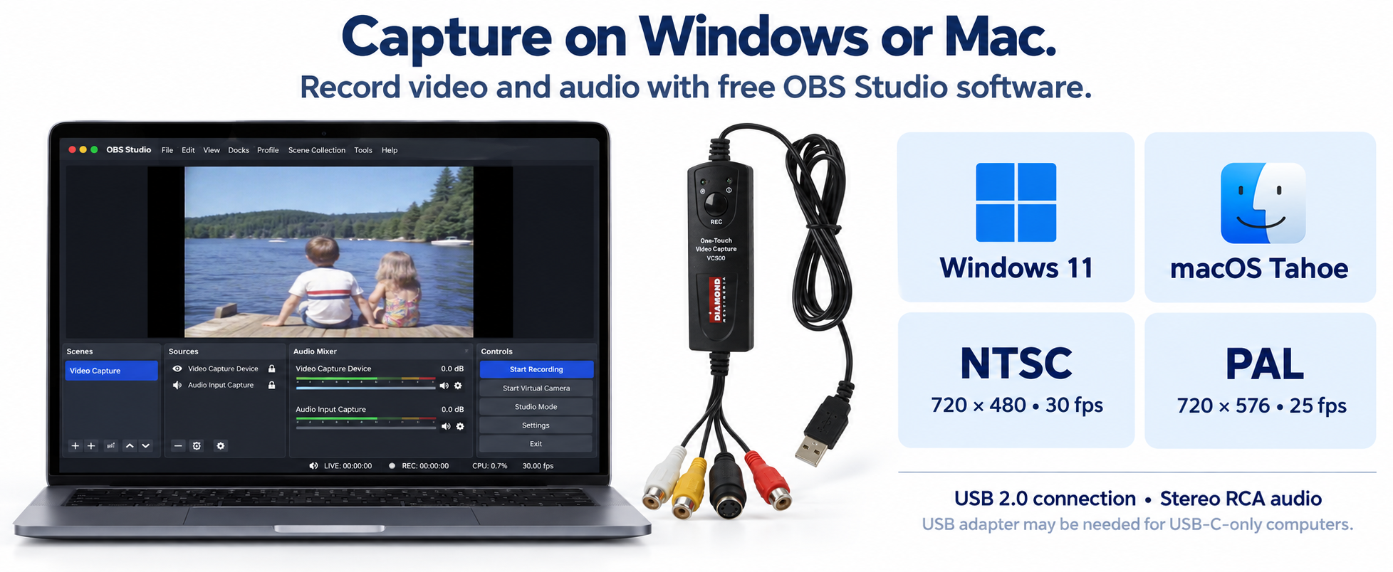 Capture video on Windows or Mac using OBS Studio