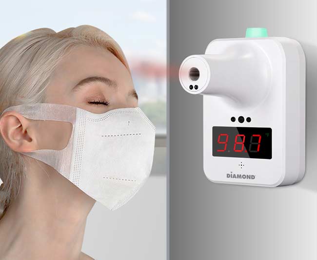 luckers  Wall Mounted Automatic Forehead Thermometer Measurement Tools 