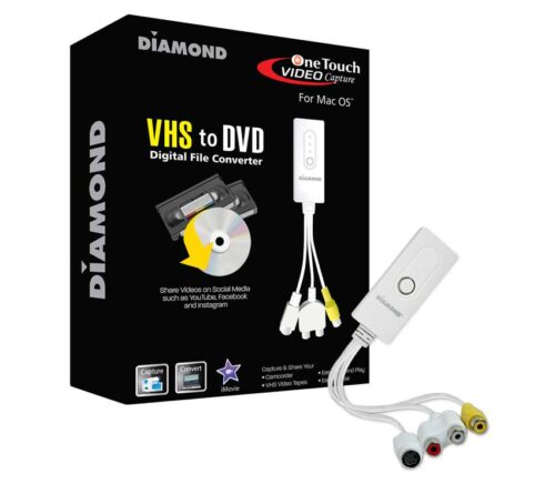 Diamond Multimedia VC500MAC USB 2.0 One Touch VHS to DVD Video Capture Device (Does Not Support OS 13.x and higher)