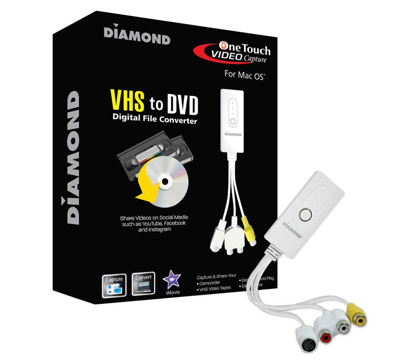 USB 2.0 Audio Video Grabber, Adaptateur pour Le Montage vidéo, Hi8 VHS à  DVD Digitizer pour Mac ou Windows 7 8 10 avec Adaptate A193