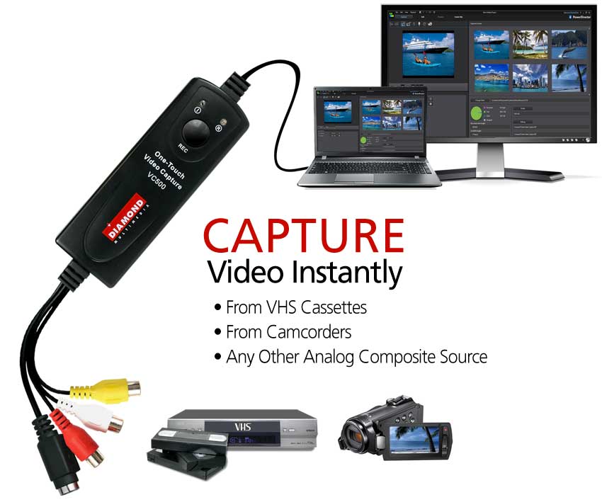 Disipación Reacondicionamiento accidente Diamond Video Capture VC500 USB 2.0 VHS to DVD Video Capture
